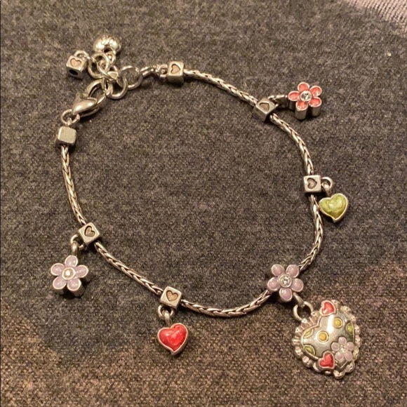 Brighton Jewelry - Brighton Hearts Bracelet Flower Charms Pink! 💖